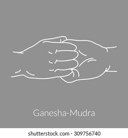 Hand Yoga Mudra Ganeshamudra Vector Illustration Stock Vector (Royalty ...
