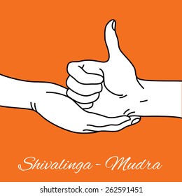 Yoga mudra. Shivalinga-mudra yoga gesture hands.