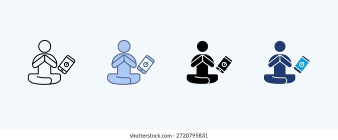 Vector de ilustración de icono múltiple de yoga