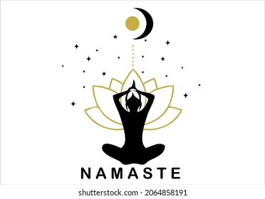 diseño vectorial dibujado a mano con nombres de yoga