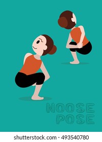 Yoga Noose Pose Cartoon Vector Illustration