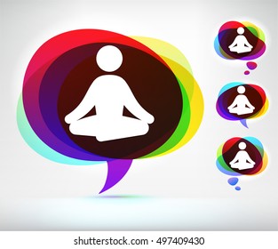 Yoga on Colorful Speech Bubble