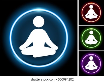 Yoga on Glow Round Button