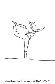 yoga one line art, fitness, stretching,