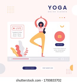 Yoga Online Class concept illustration