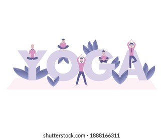 Yoga Online Poster. Lotus and tree. Vector illustration for telework, remote working and freelancing, business, start up, social media and blog
