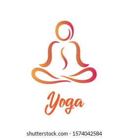 Yoga Meditation Pose Logo Vector Design Stock Vector (Royalty Free ...