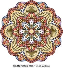 Yoga ornament. Oriental radial pattern. Meditation symbol