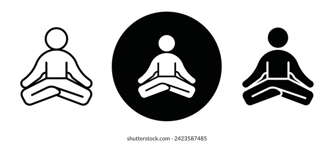 Yoga outline icon collection or set. Yoga Thin vector line art