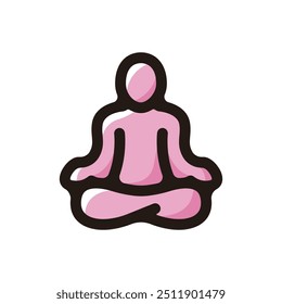 Yoga outline icon for graphic design, apps and websites