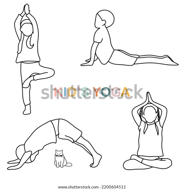 Yoga Outline Vector Different Yoga Poses Stock Vector (Royalty Free ...