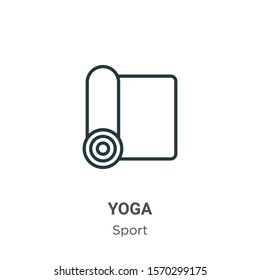 Yoga outline vector icon. Thin line black yoga icon, flat vector simple element illustration from editable sport concept isolated on white background