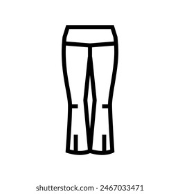 Vector de la línea de ropa de los pantalones de yoga. signo de la ropa de los pantalones de yoga.