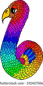 Yoga Parrot Number Illustration Vector Cartoon Number 6