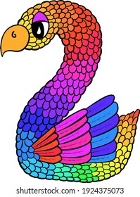 Yoga Parrot Number Illustration Vector Cartoon Number 2