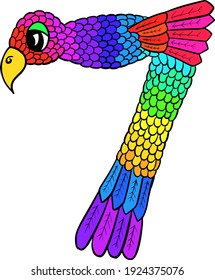 Yoga Parrot Number Illustration Vektorgrafik Nr. 7