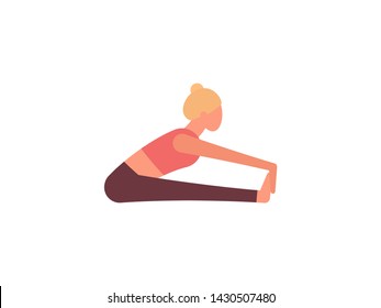 Yoga Paschimottanasana Seated Forward Bend Pose Stock Vector (royalty 