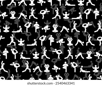 Yoga Pattern seamless. Icon for yoga pose class Background