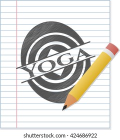 Yoga with pencil strokes
