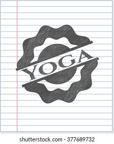 Yoga pencil strokes emblem