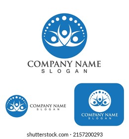 Yoga people health  logo and symbol vector 
