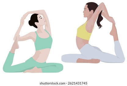 Yoga people illustration, exercise, meditation