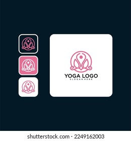 Yoga mit Logo-Design-Vorlage für Menschen