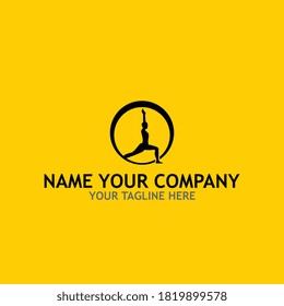 yoga people logo design vector