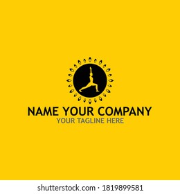yoga people logo design vector