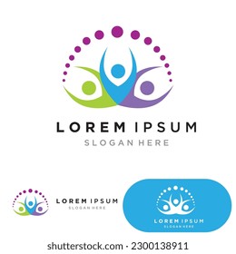 Yoga people logo icon design template