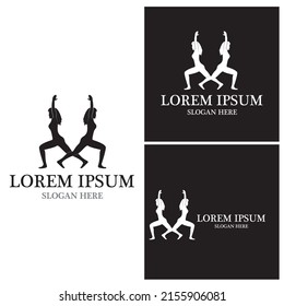 Yoga people logo vector illustration