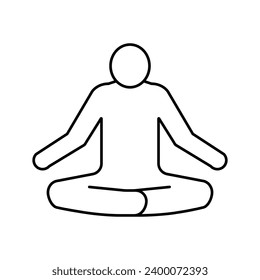 yoga people silhouette line icon vector. yoga people silhouette sign. isolated contour symbol black illustration