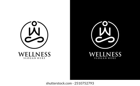 Elemento de Plantilla de logotipo de bienestar de persona de yoga