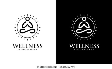 Yoga person wellness logo template element
