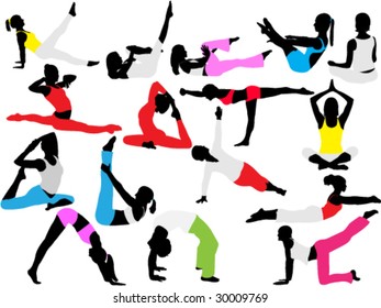 yoga and pilates collection silhouettes