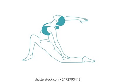Yoga and Pilates pose - line drawing 