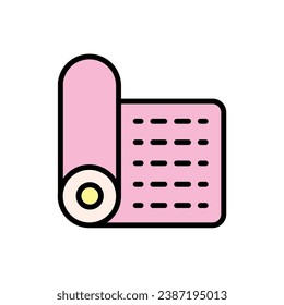 Yoga Pink Mat Icon Vector Illustration