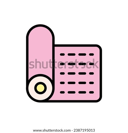 Yoga Pink Mat Icon Vector Illustration