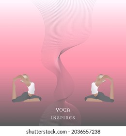yoga pink vector wave gray