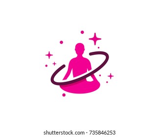 Yoga Planet Icon Logo Design Element