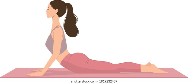 yoga pose 01cobra vector illustration