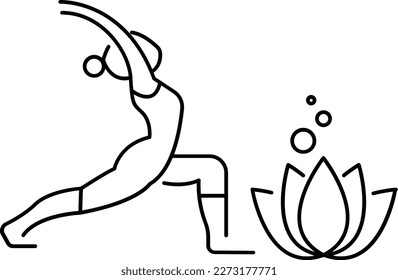yoga Pose 1 Woman Icon Outline
