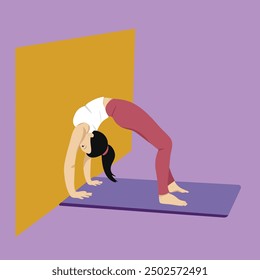 yoga pose asana chest to wall