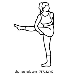 Yoga pose (asana, pose, posture) Vector Flat Outlines