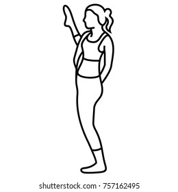 Yoga pose (asana, pose, posture) Vector Flat Outlines