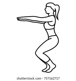 Yoga pose (asana, pose, posture) Vector Flat Outlines