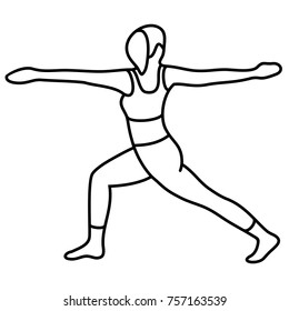 Yoga pose (asana, pose, posture) Vector Flat Outlines