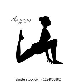 Yoga Pose - asanas - Black Icon Isolated on White Background