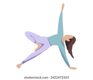 Yoga pose assana flat design on white background