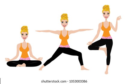 Yoga pose avatar / vector / logo / icon